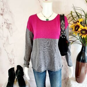 Splendid cashmere blend colorblock sweater